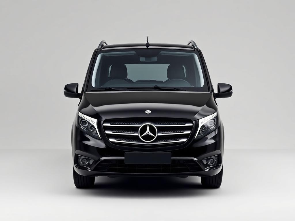 Schwarze Mercedes V-Klasse Van für Familien und Gruppen am Flughafen Wien